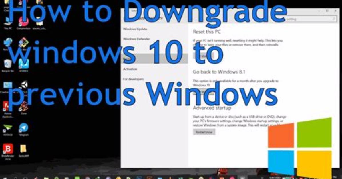 Can I Downgrade Windows 10 Version?