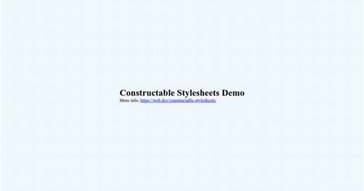 Can I Use Constructable Stylesheets?