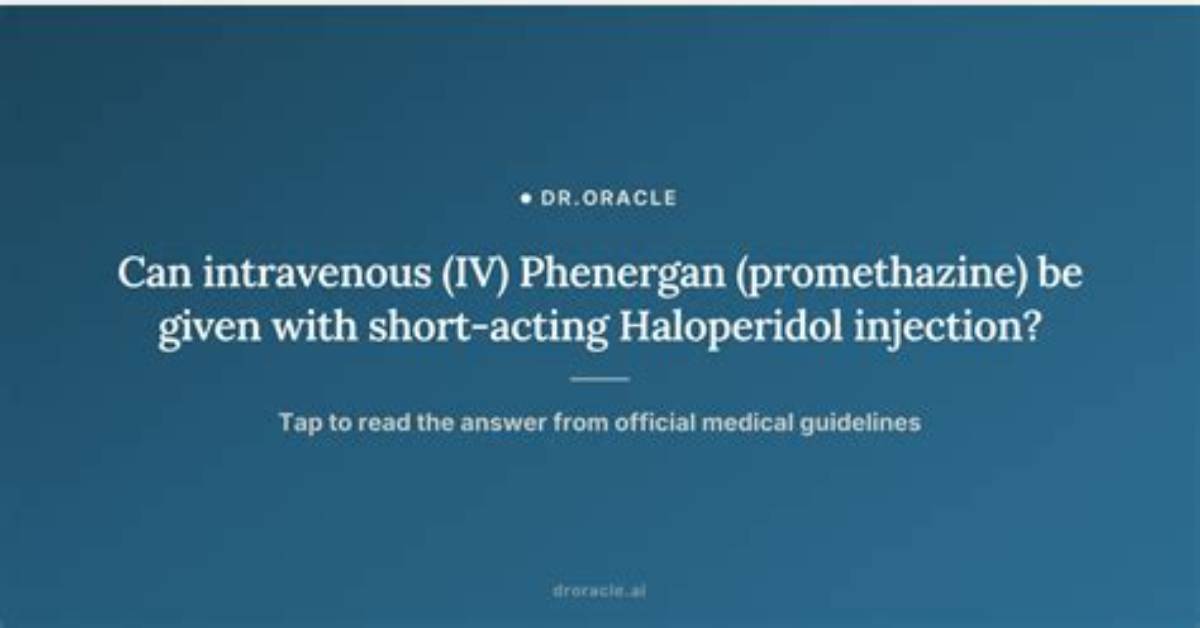 Can Phenergan Be Given Iv?