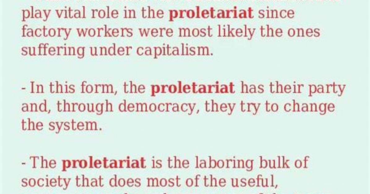 Can Proletariat Be Plural?