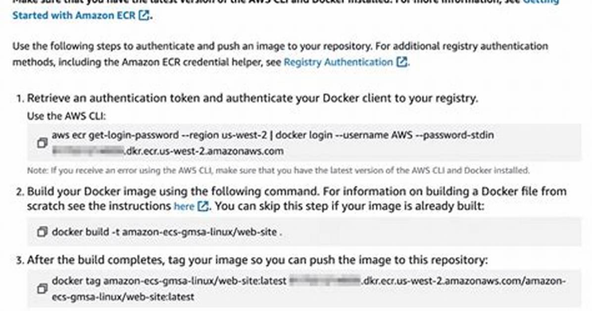 Can't Push Image to Amazon Ecr - Fails with "No Basic Auth Credentials"