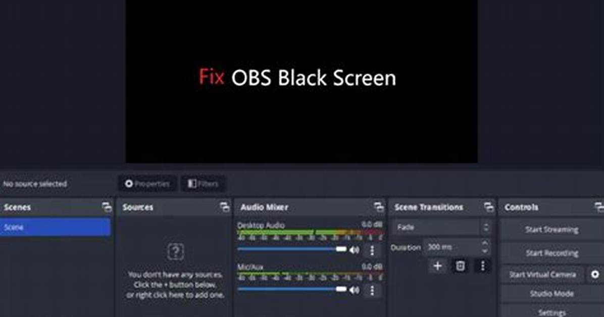 Can't Record the Screen with Obs Studio
