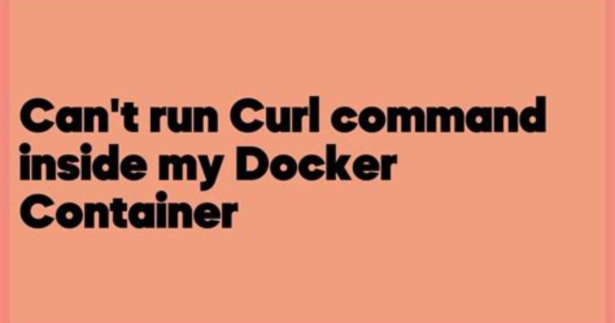 Can't Run Curl Command Inside My Docker Container