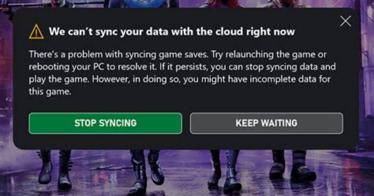 Can't Sync Game Data Xbox One?