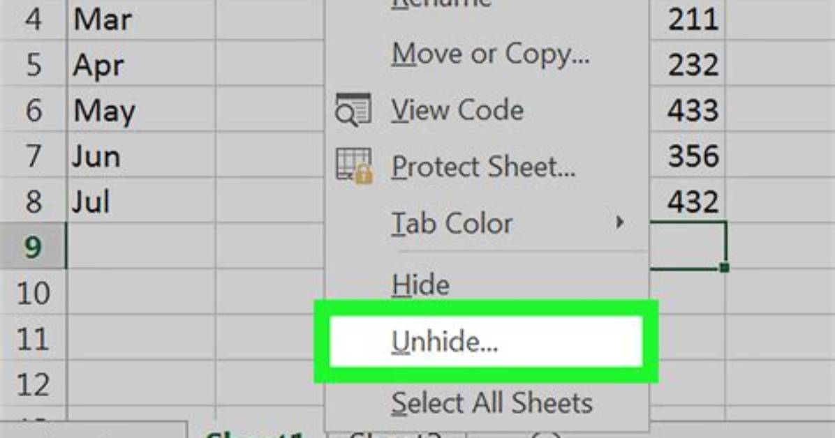 Can't Unhide Sheets in Excel?