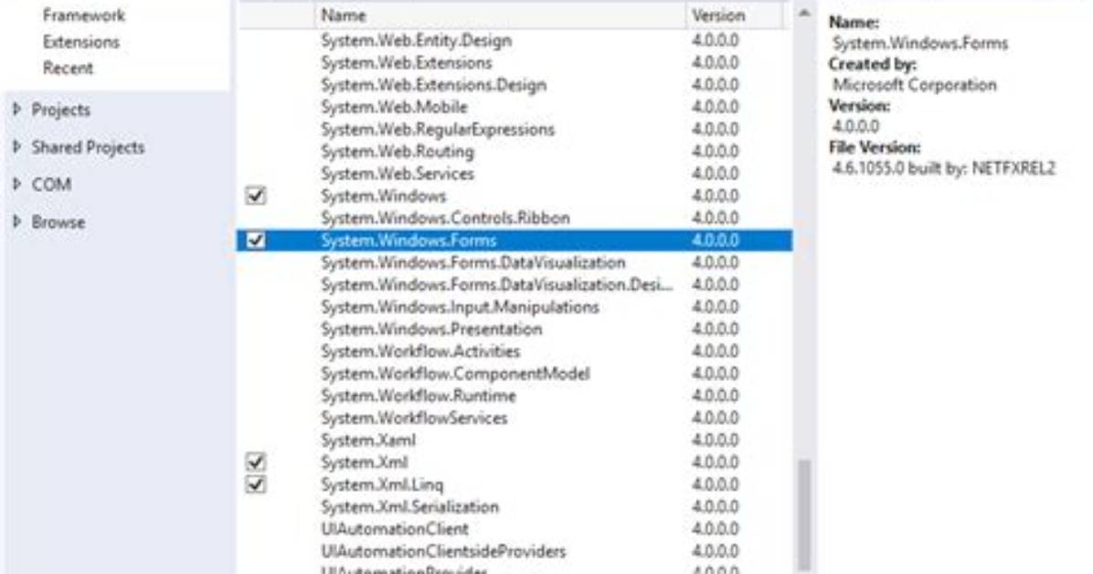 Can't Use System. Windows. Forms