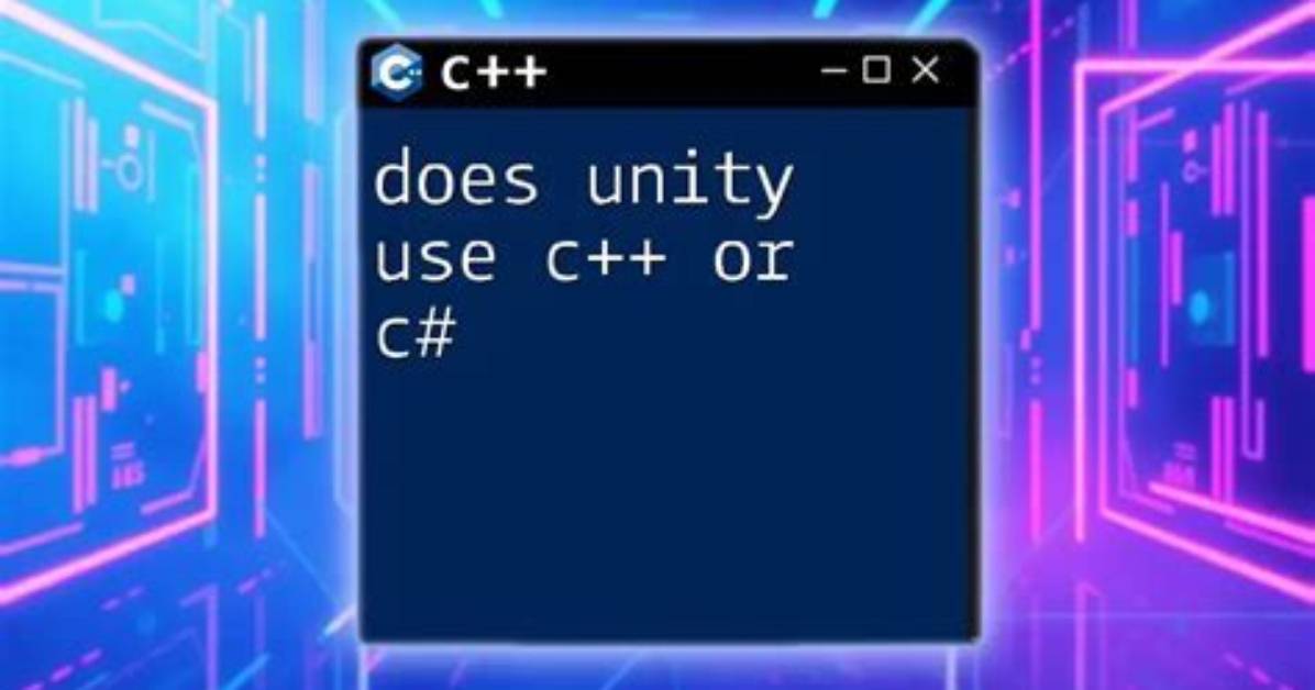 Can Unity Use C++?