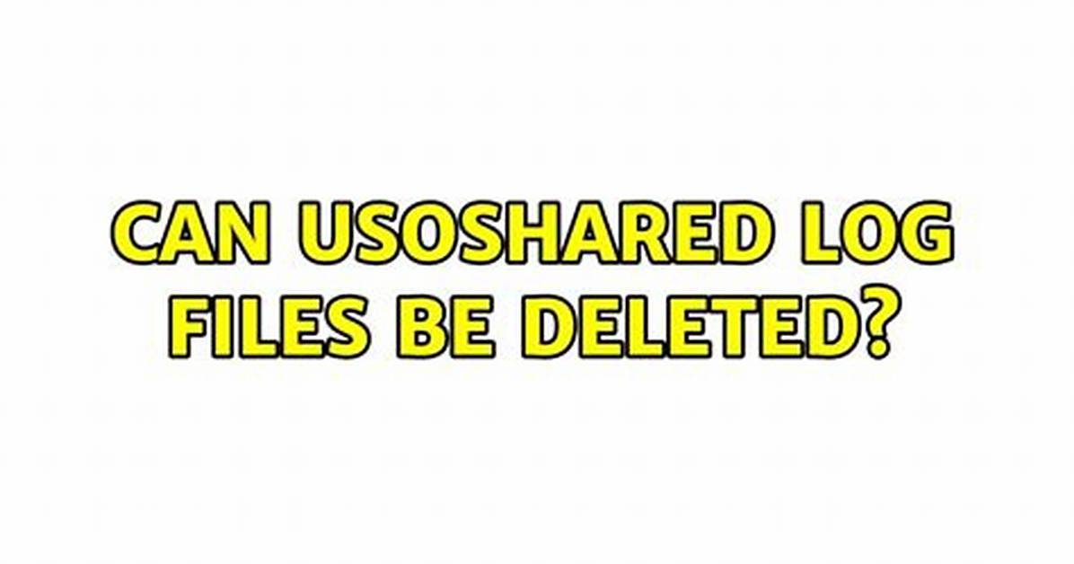 Can Usoshared Log Files Be Deleted?