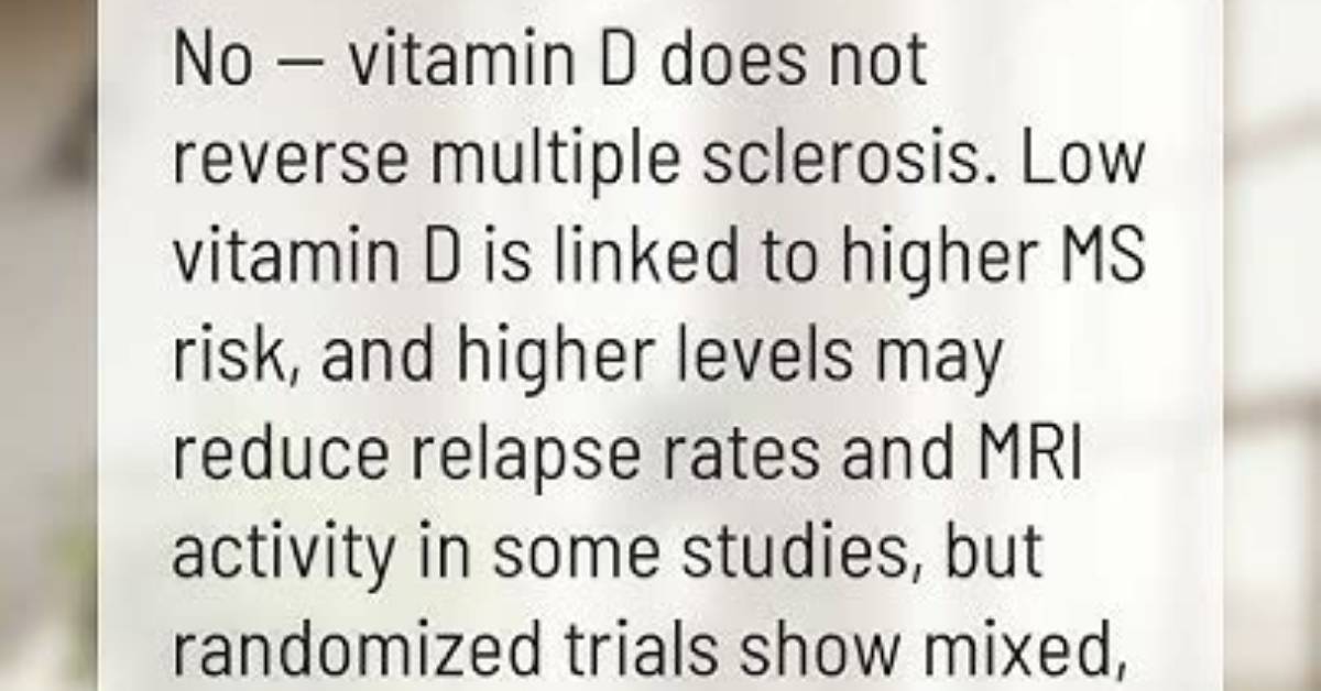 Can Vitamin D Reverse Ms?