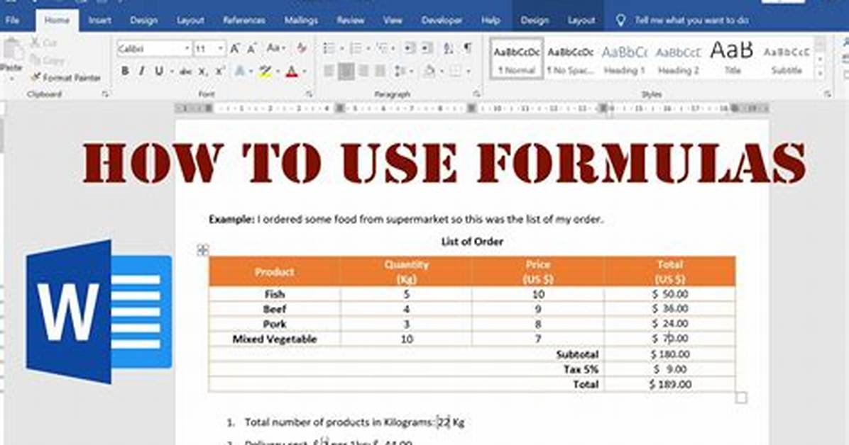 Can You Do Formulas in Word?