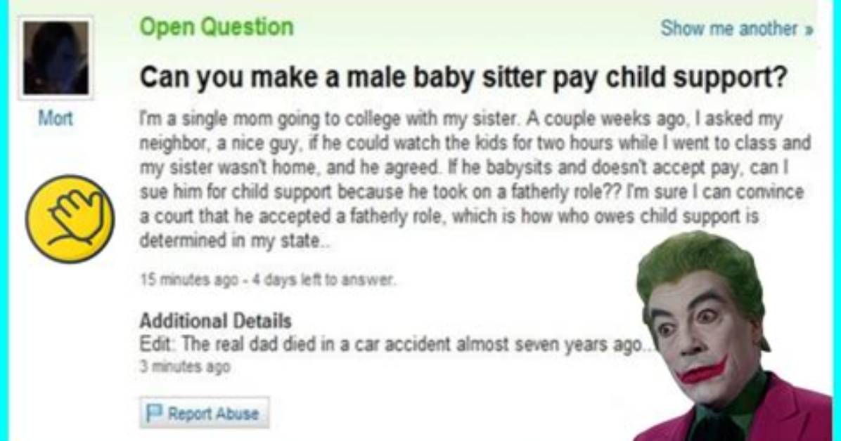 Can You Make a Male Babysitter Pay Child Support