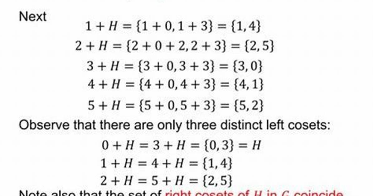 Can You Multiply Cosets?