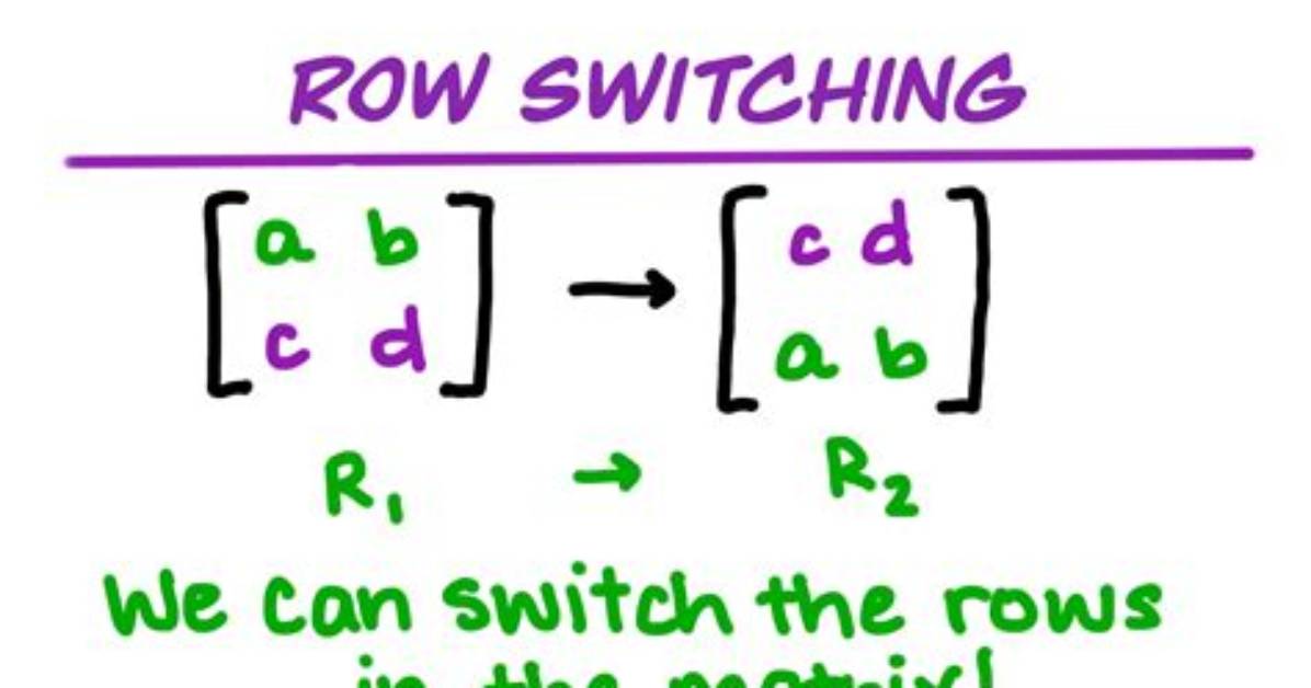 Can You Switch Rows in a Matrix