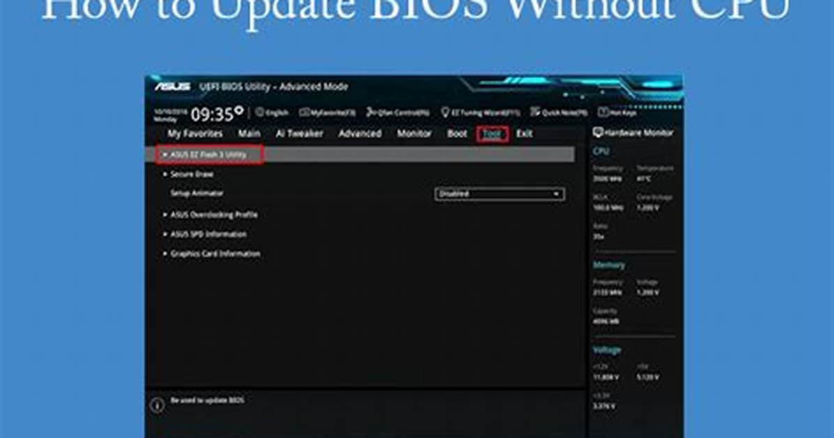 Can You Update B450 Bios Without Cpu?