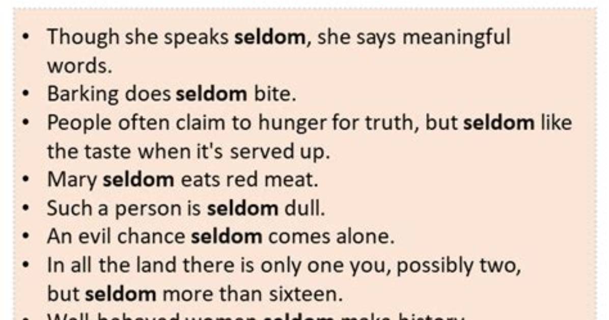 Can You Use Seldom?
