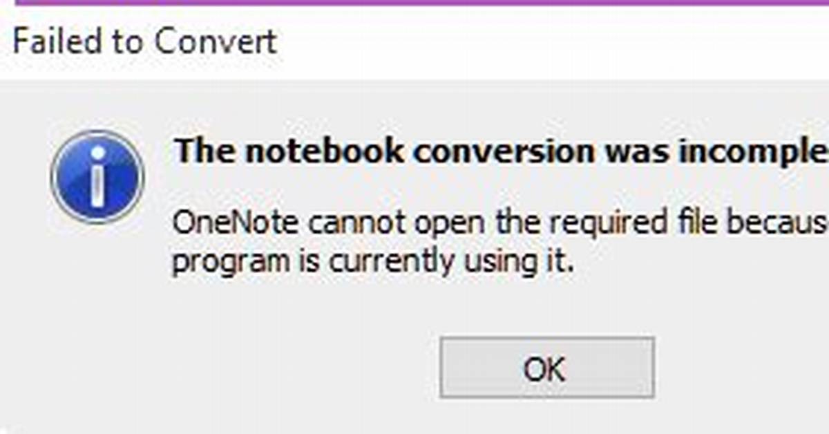 Cannot Convert Onenote 2007 Notebooks to New Format