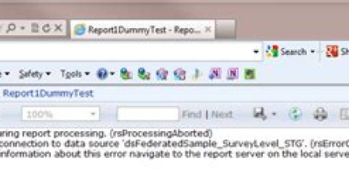 Cannot Create a Connection to Data Source Error (Rserroropeningconnection) in Ssrs