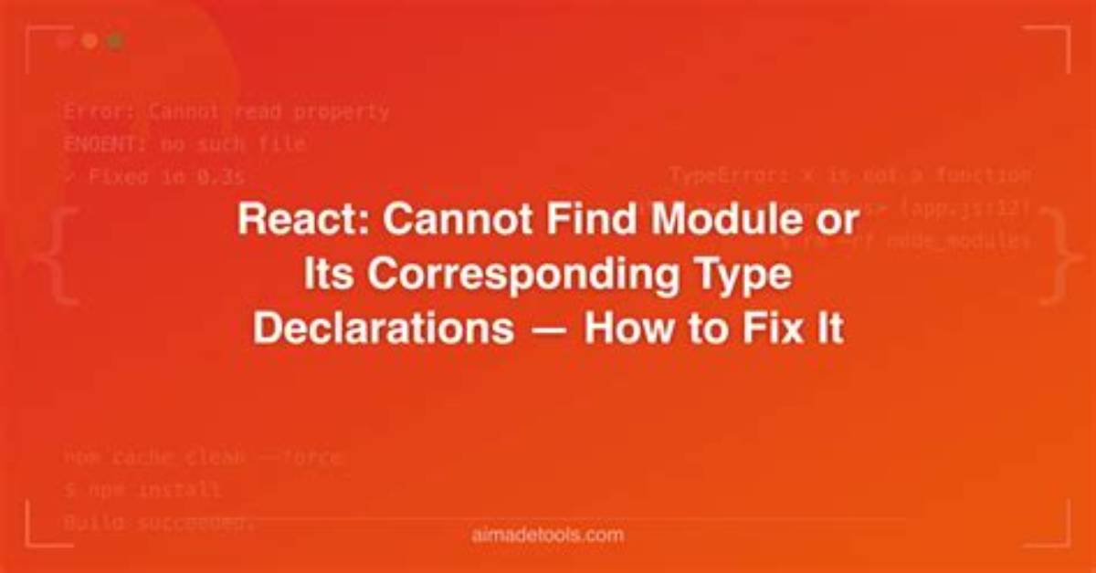 Cannot Find Module 'React'