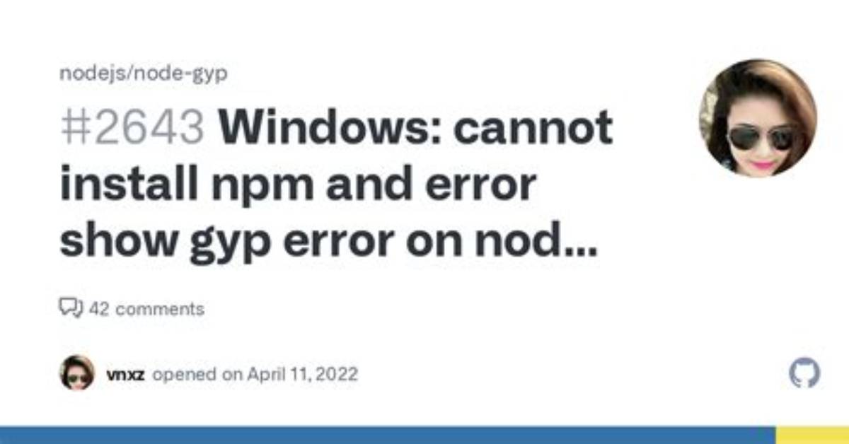 Cannot Npm Install Due to Node-Gyp: Binding. Gyp Not Found
