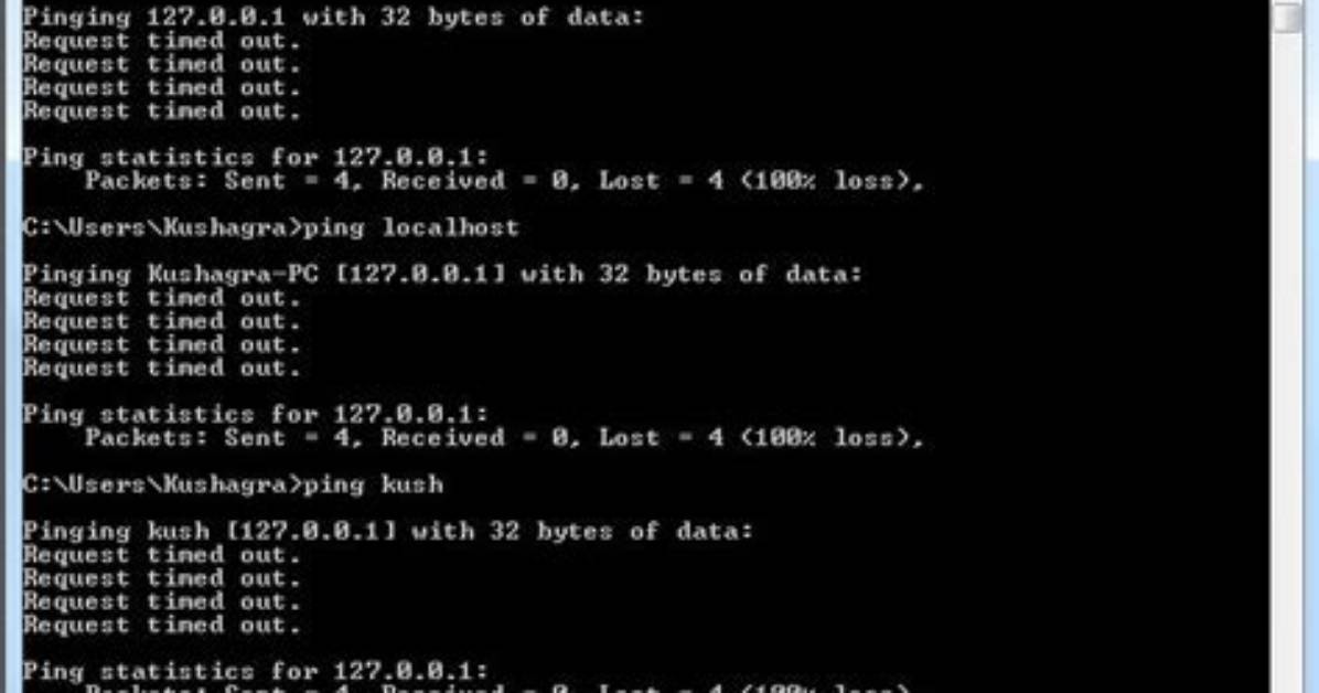 Cannot Ping Localhost