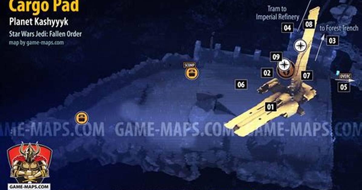 Cargo Pad Map, Kashyyyk for Star Wars Jedi Fallen Order