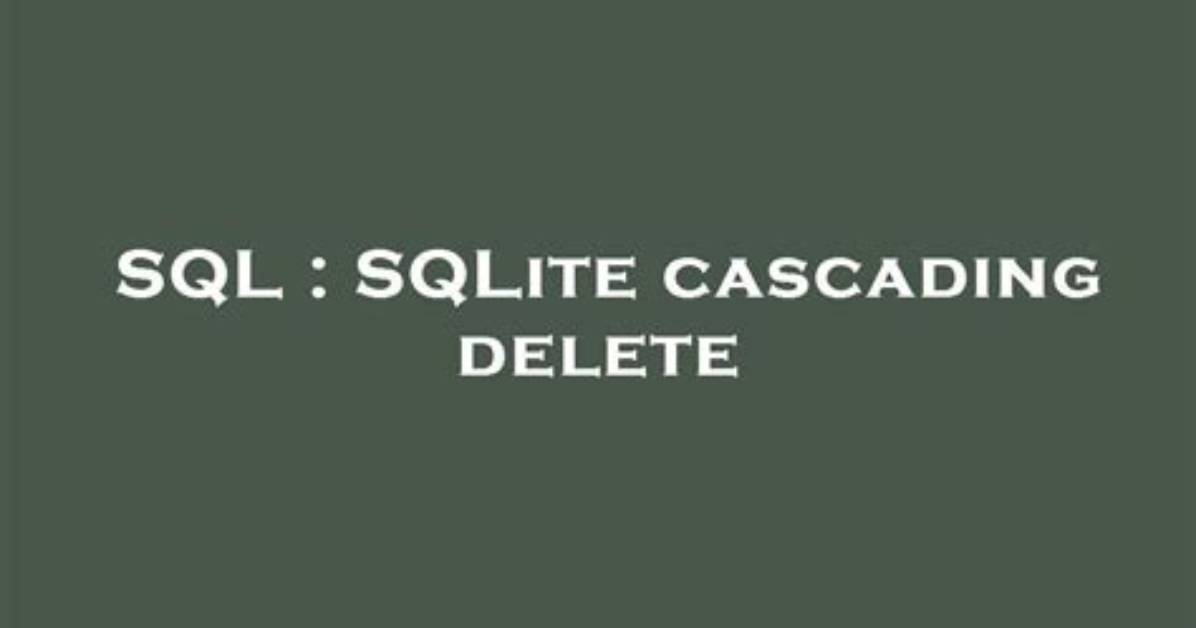 Cascade Delete Just Once
