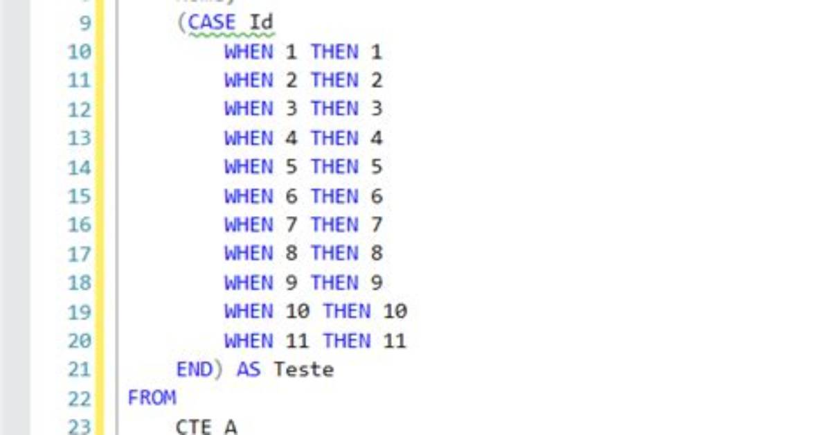 Case Expressions May Only Be Nested to Level 10