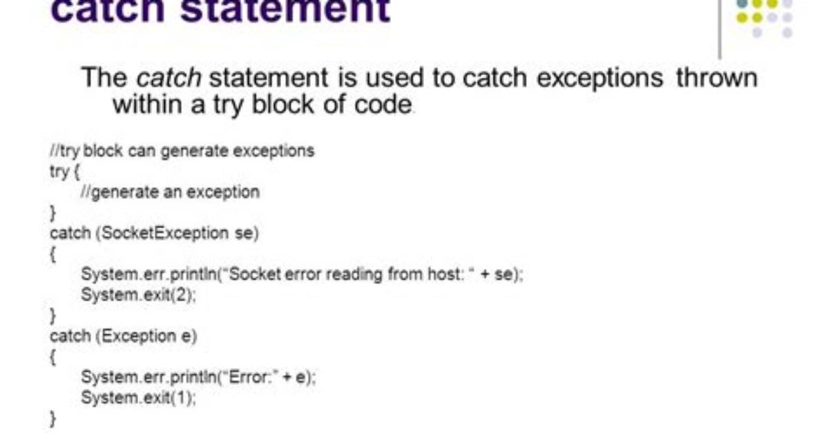 Catch Statement Does Not Catch Thrown Error