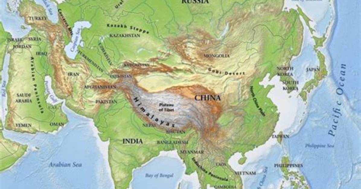 Central and East Asia Physical Map Quiz