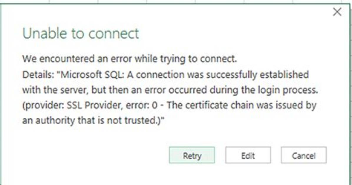 Certificate Error When Connecting to Sql Server