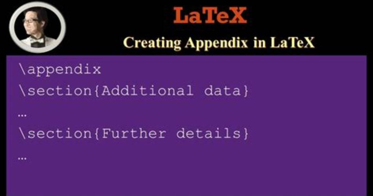 Change Appendix Formatting in Latex