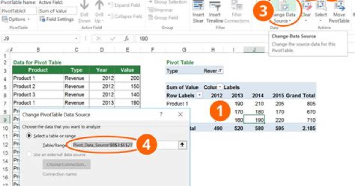 Changing Data Source of Pivot Tables with Vba