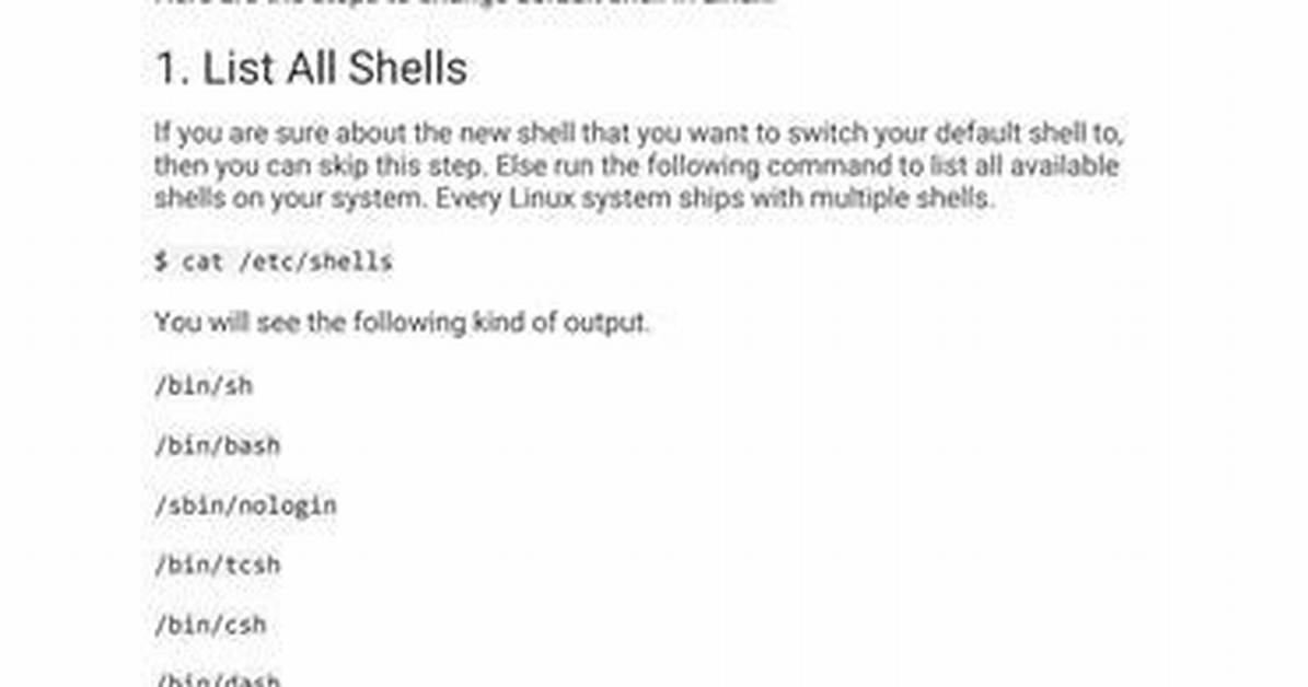 Changing Default Shell in Linux [Closed]