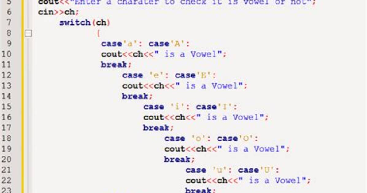 Character in Switch-Statement C++
