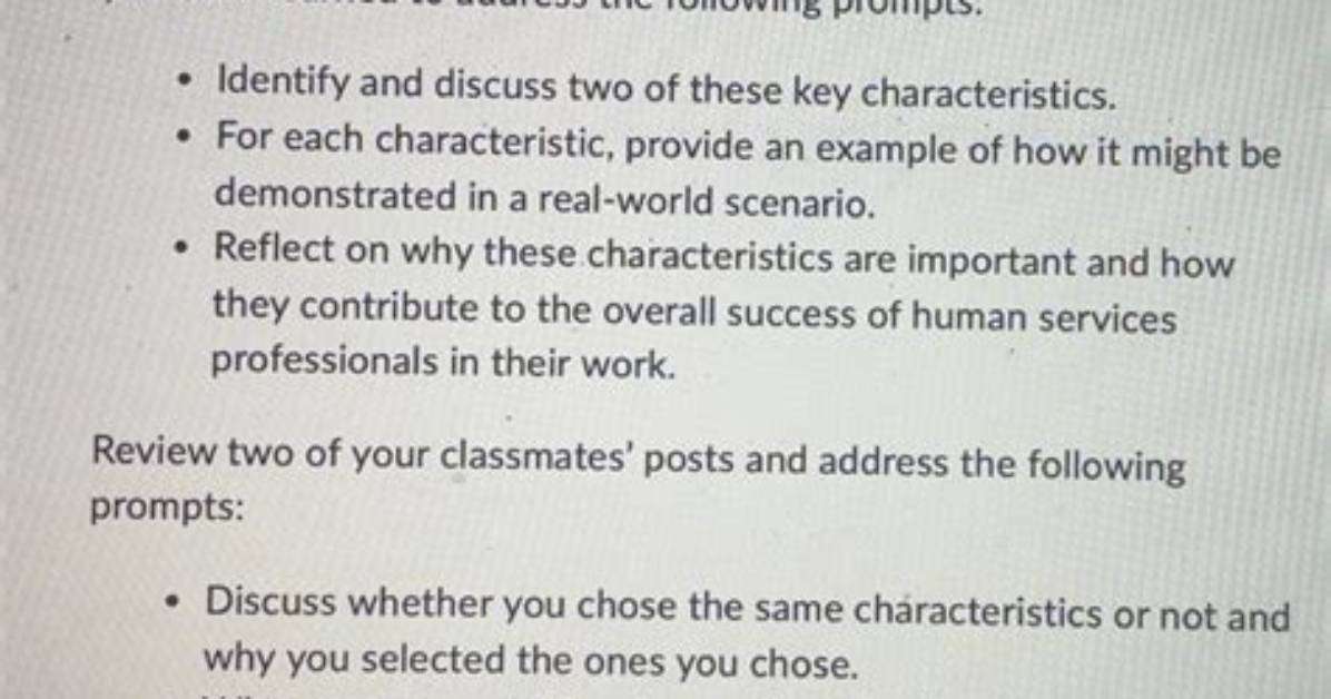 Characteristic - How to Discuss