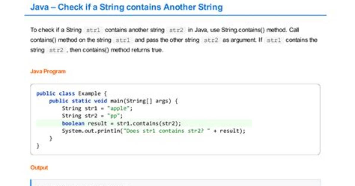 Check If a String Contains Another String