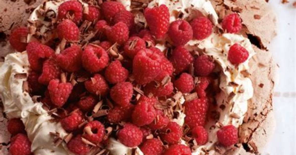 Chocolate Raspberry Pavlova Stack