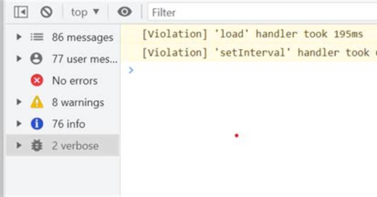 Chrome [Violation] 'Load' Handler Took 808Ms