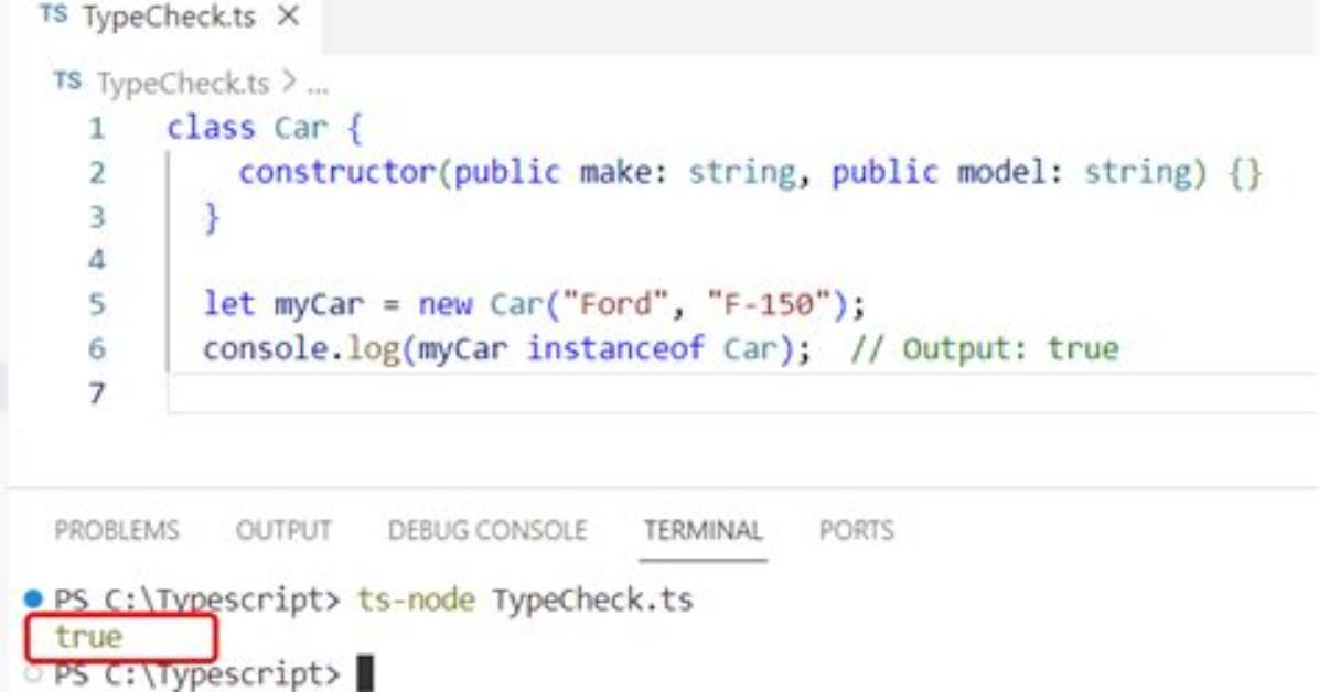 Class Type Check in Typescript