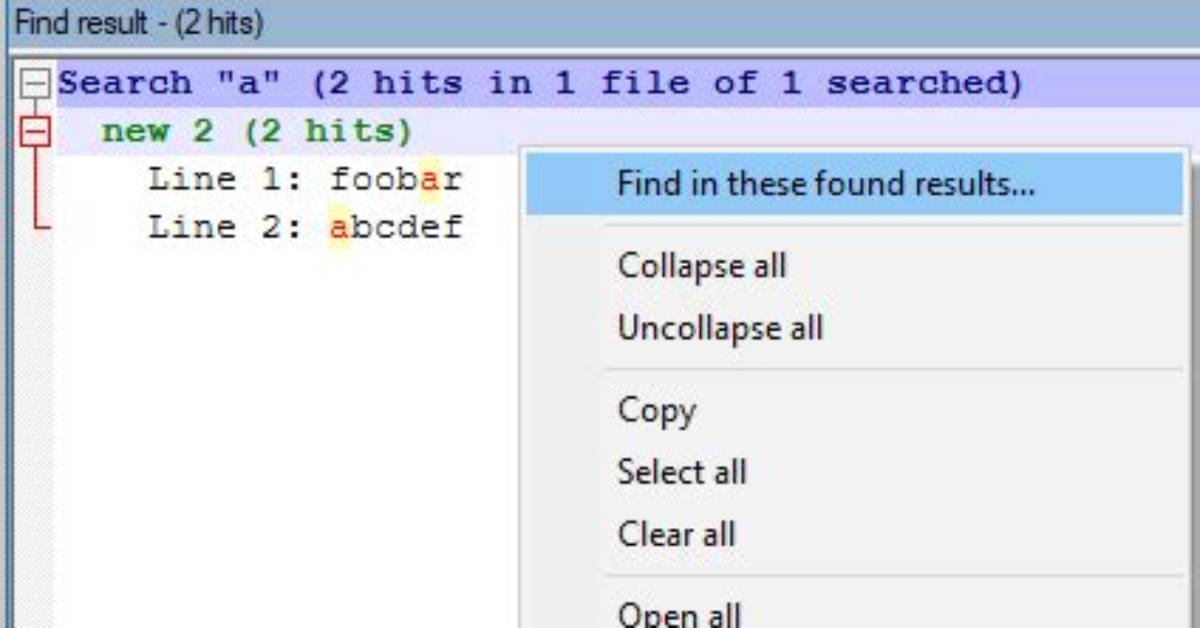 Clear Find Result in Notepad++ with Keystrokes or Plugin