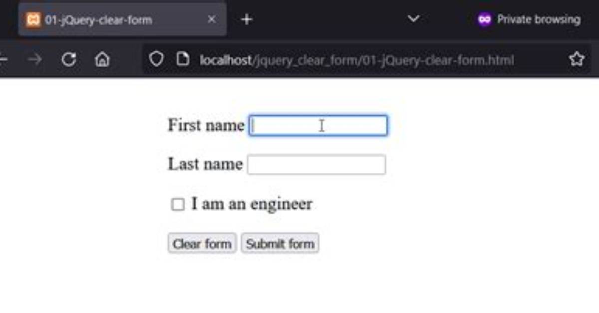 Clear Form Fields with jQuery