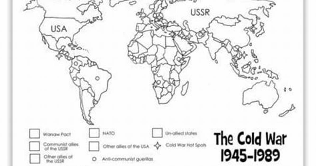 Cold War "Hot Spots" Map — Printable Worksheet