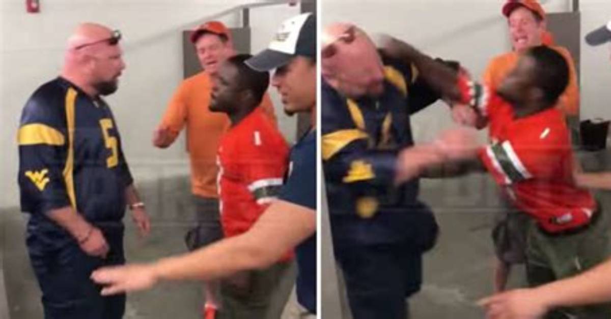 College Football Fans Fight over Urinal