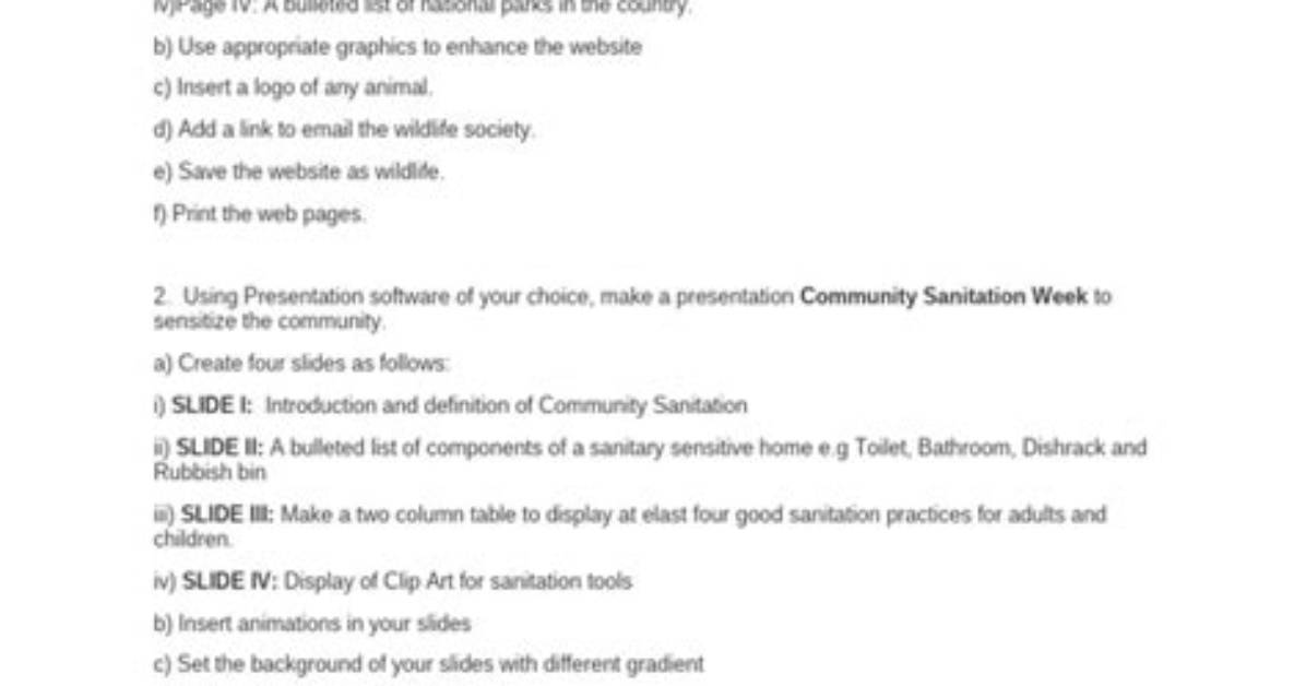Computer Practical Exercise