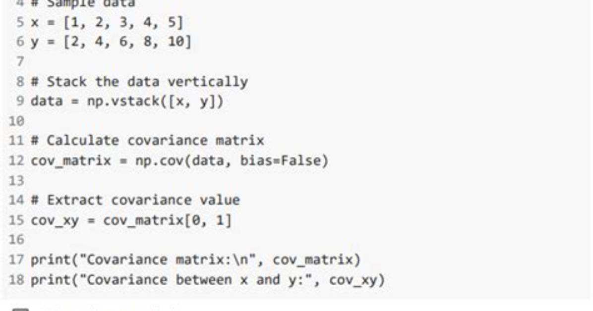 Computing Covariance Matrix Without Using Numpy