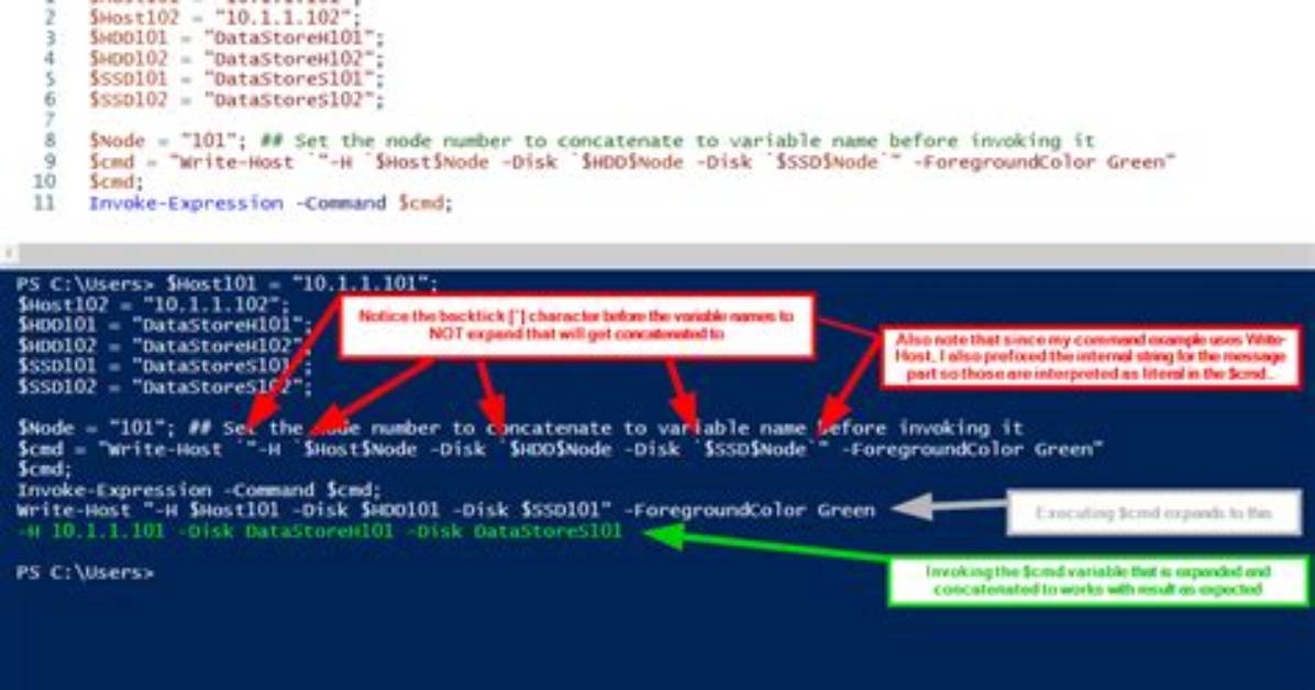 Concatenating Variables in Powershell