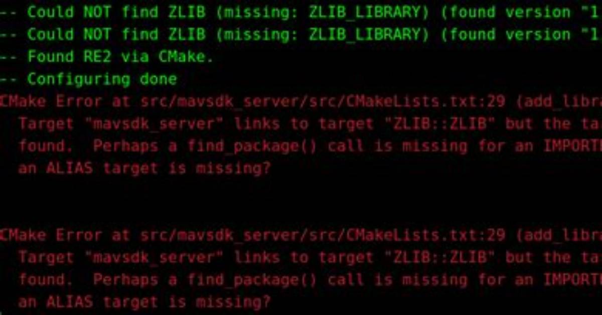 Configure Error: Could Not Find the Zlib Library