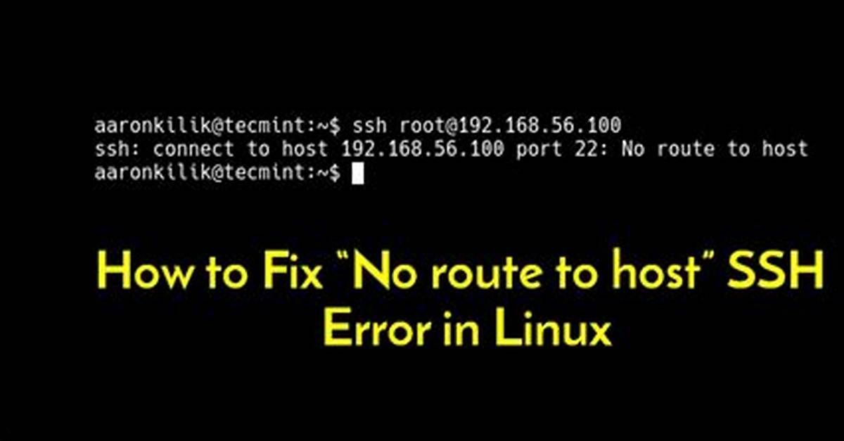 Connect Error: "No Route to Host"