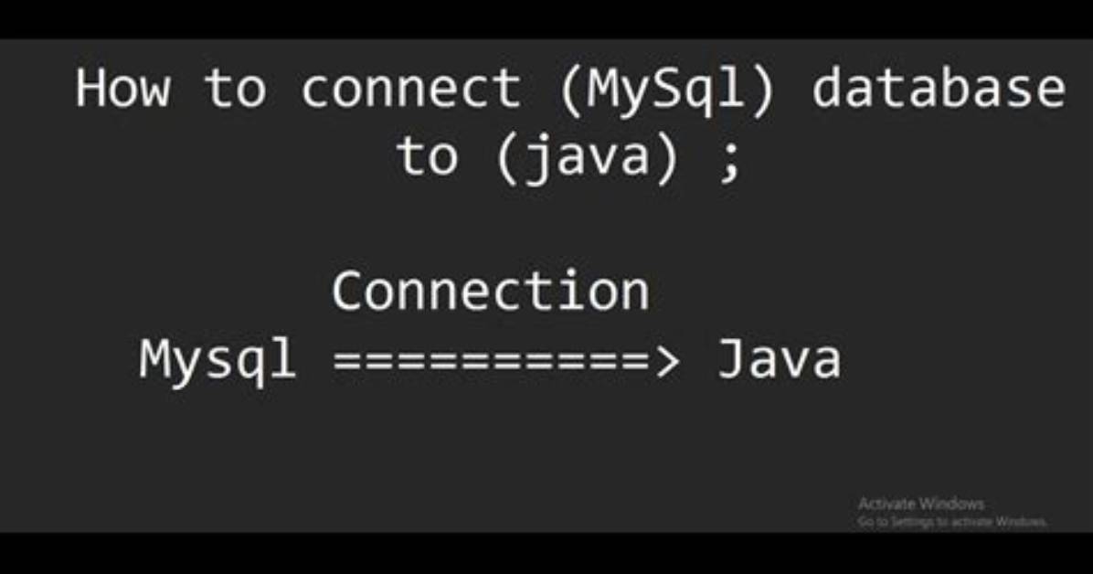 Connect Java to a Mysql Database