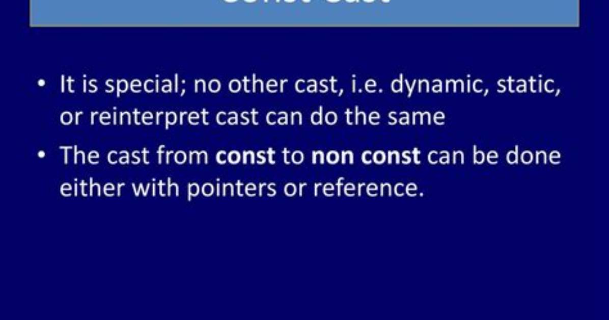 Const_Cast vs Reinterpret_Cast